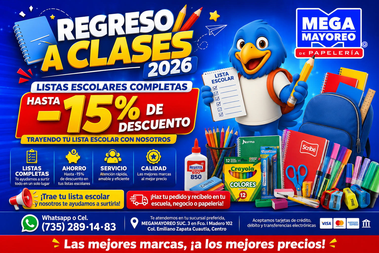 Regreso a Clases 2026 — Hasta -15% de descuento en listas escolares